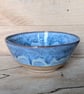 Wavy pale blue large toasted bowl