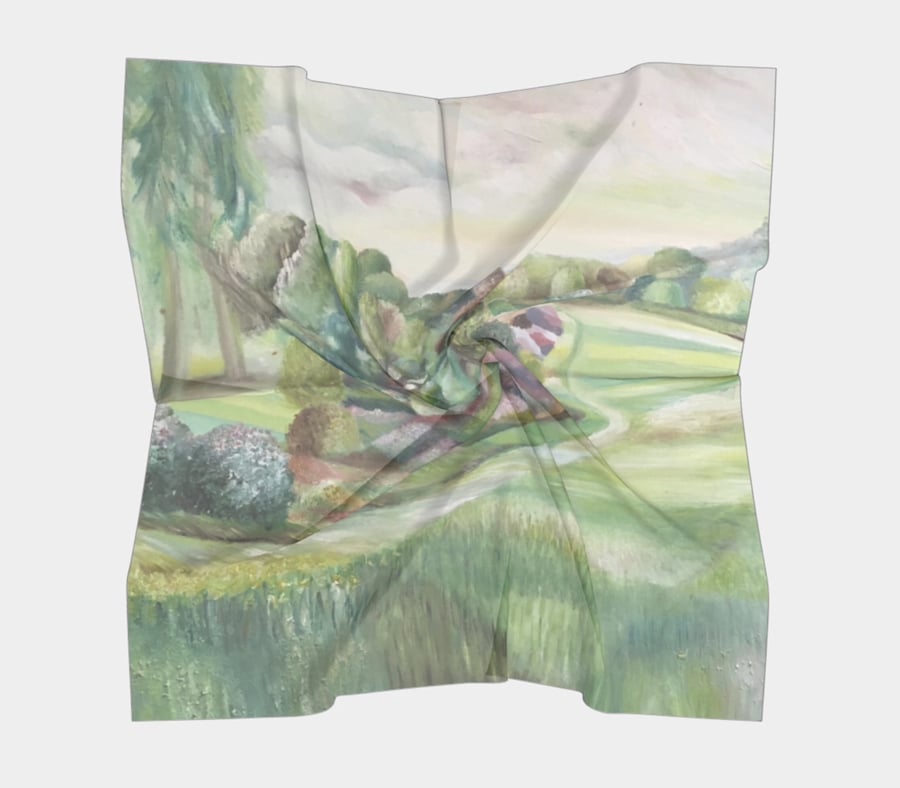 Unique hand designed scarf based on an original oil painting 