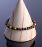 Bracelet Tigers Eye and Onyx gemstone stretch design 1 of 3 - Image 1