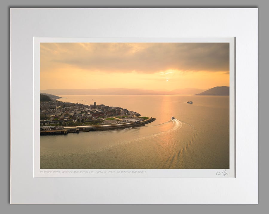 Firth of Clyde Gourock & Argyll Scotland - A3 (50x40cm) Unframed Print