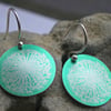 Dandelion clocks printed earrings in green