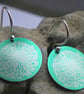 Dandelion clocks printed earrings in green - Image 1