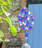 Suncatcher copper wire wrapped spiral shape with purple & blue beads - Image 5