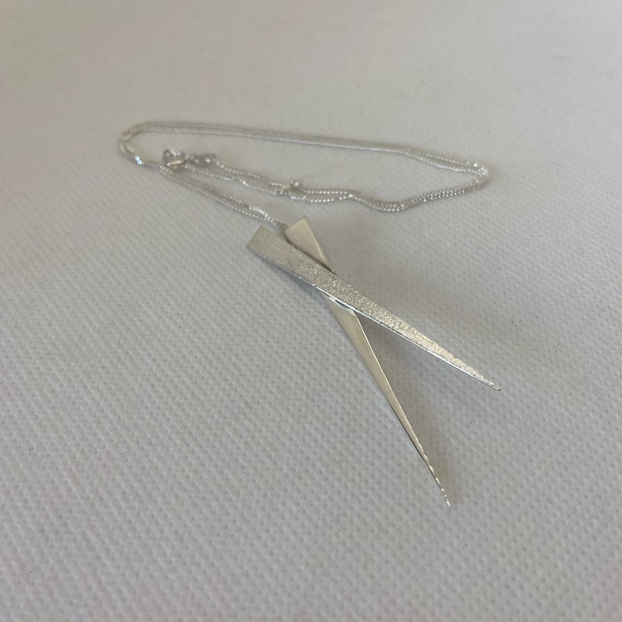 Silver Spiky Pendant, Silver Necklace, Gift Necklace, Statement Pendant