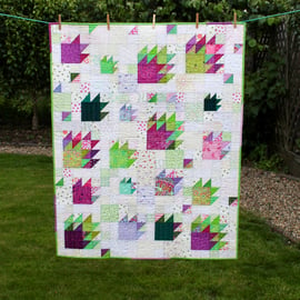 Modern bear paw patchwork quilt