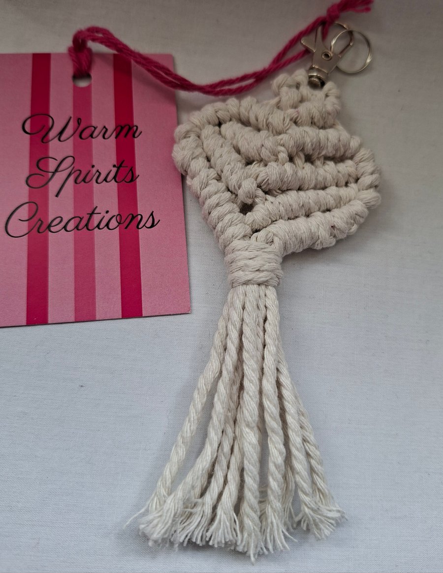 Macrame Heart shaped Keyring