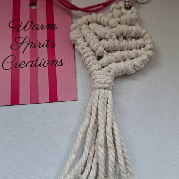 Macrame Heart shaped Keyring