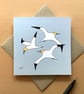 Greetings card - gannets - seabirds