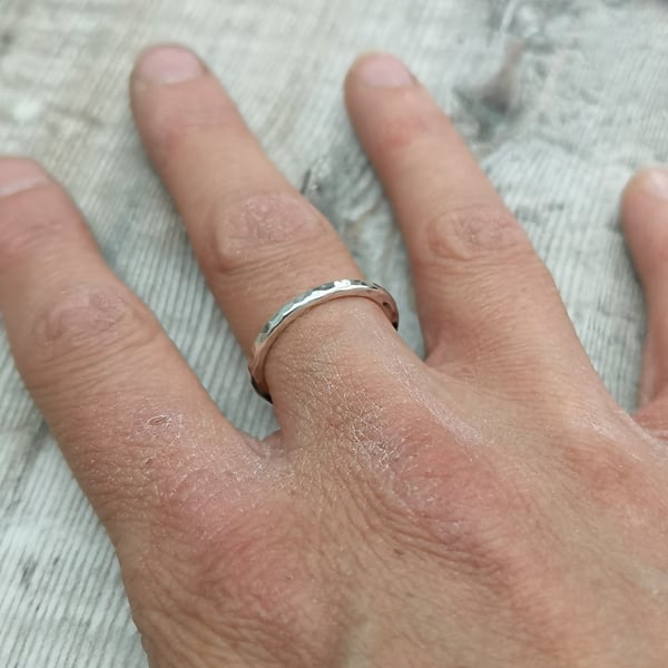 Sterling Silver Hammered Ring - JBJ4021