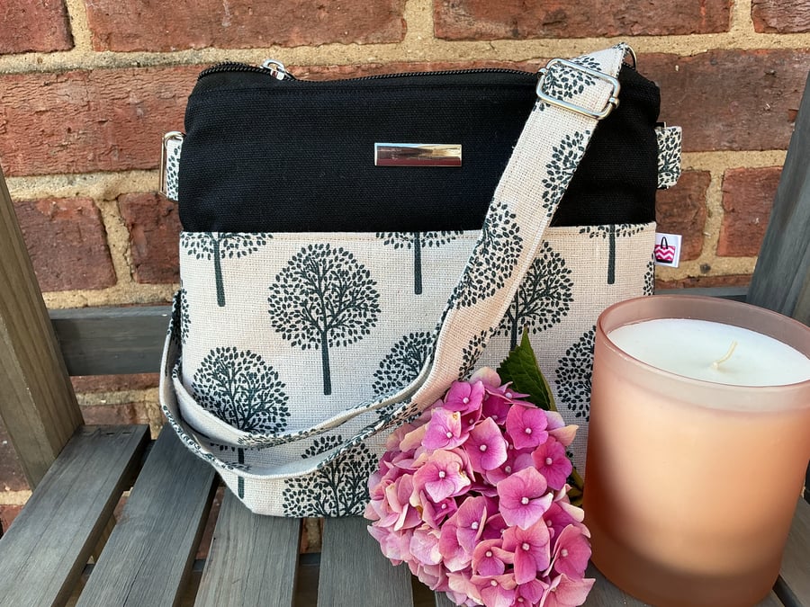 Black Mulberry Trees Crossbody Bag
