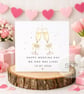 Personalised Wedding Card Mr and Mrs Wedding Day Card Champagne Glasses Card