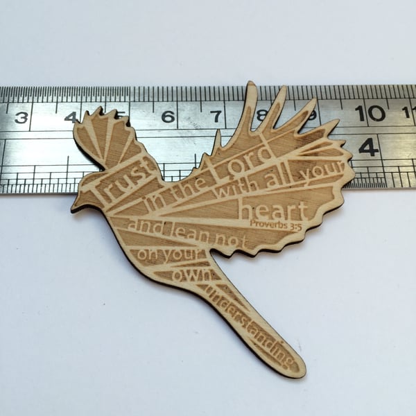 'Laser Tweet' brooch - Proverbs 3:5