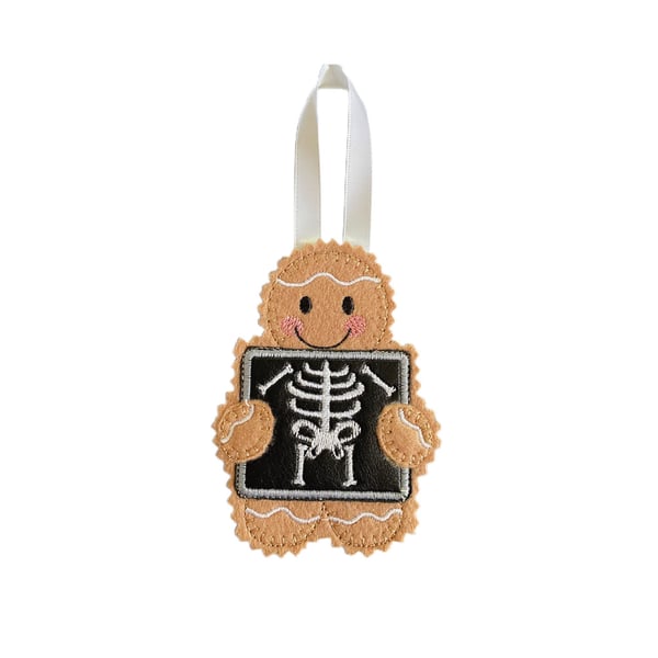 Radiographer Xray Gingerbread Man Felt Decoration Folksy