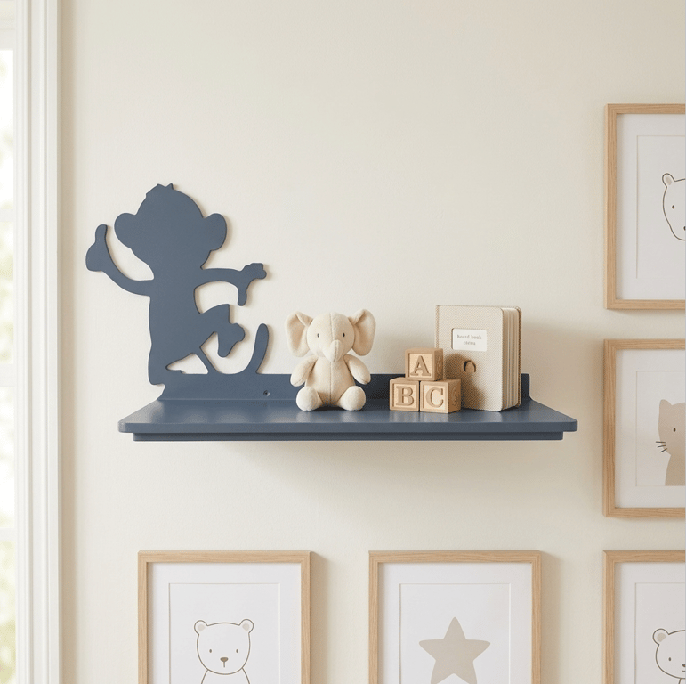 Monkey Wall Shelf – Nursery & Kids Room Decor