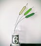 Stained Glass Stems, Trio of Bulrushes, Tiffany Suncatcher, Glass Wire Stems - Image 2