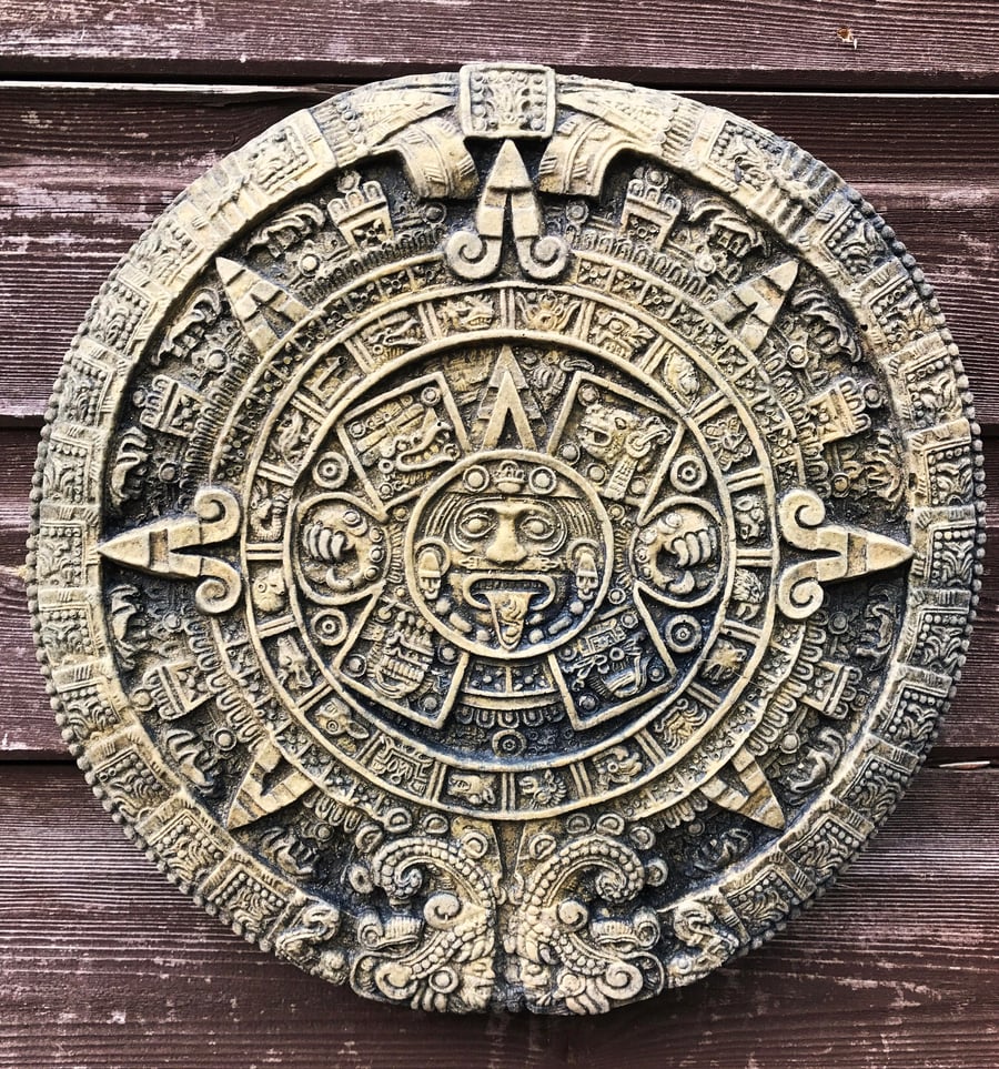 Aztec Sun Calendar Plaque 