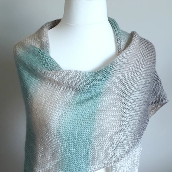 Light as a Feather Shawl, Wrap,  Stole, Scarf, with Alpaca