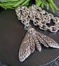 Deaths Head Moth Necklace Stainless Steel Chain Industrial Gothic Gift