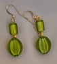 Olive Green Glass Foil Earing
