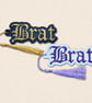 Brat Bookmark - Funny Embroidered Faux Leather Book Accessory
