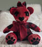 Handmade Sassy Memory Bear from Baby Clothes, Keepsake Bear with Eyelashes & Paw