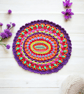 oval shaped colourful crochet mandala doily - Image 2