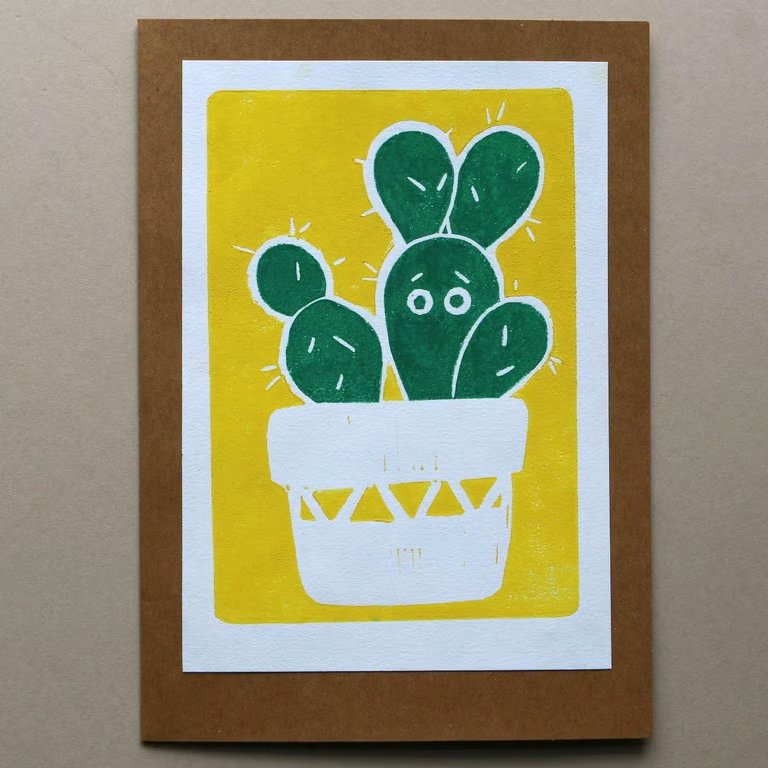 Sunny Yellow Cactus Card