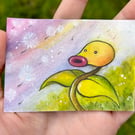 ACEO painting — Pokémon card (Bellsprout) art from 1999 edition