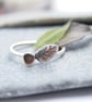 Dainty sterling silver leaf ring, botanical ring, nature jewellery - Image 3