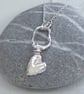 Silver heart drop necklace, molten sterling silver pendant necklace - Image 6