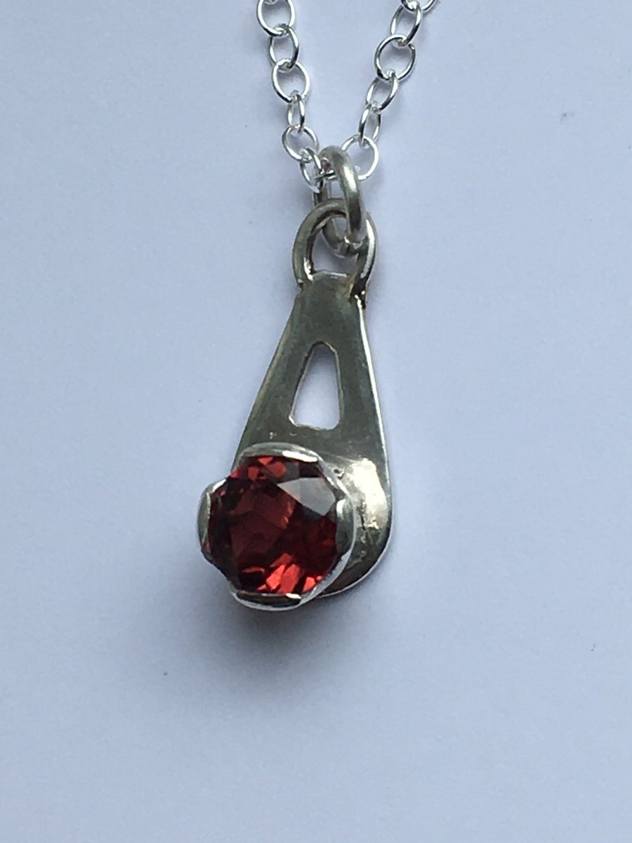Garnet Birthstone Drop pendant 