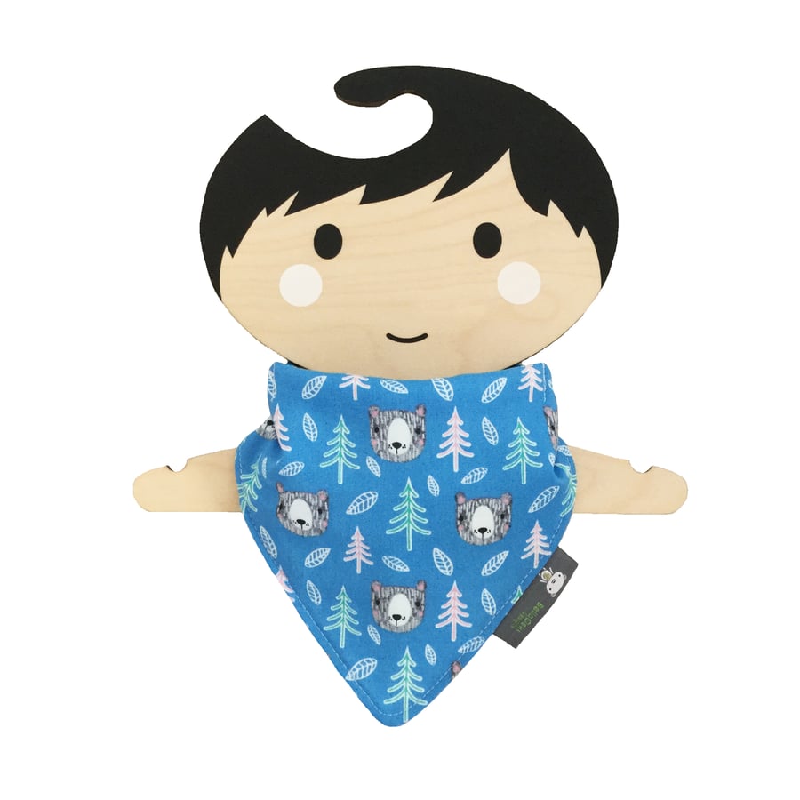 Newborn bib, bibs, baby bib, bandana bibs, teething, blue, bears, baby gift idea