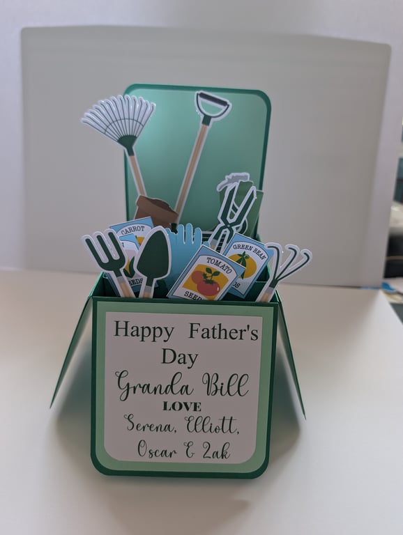 Gardening Birthday Box Card - can be personalised