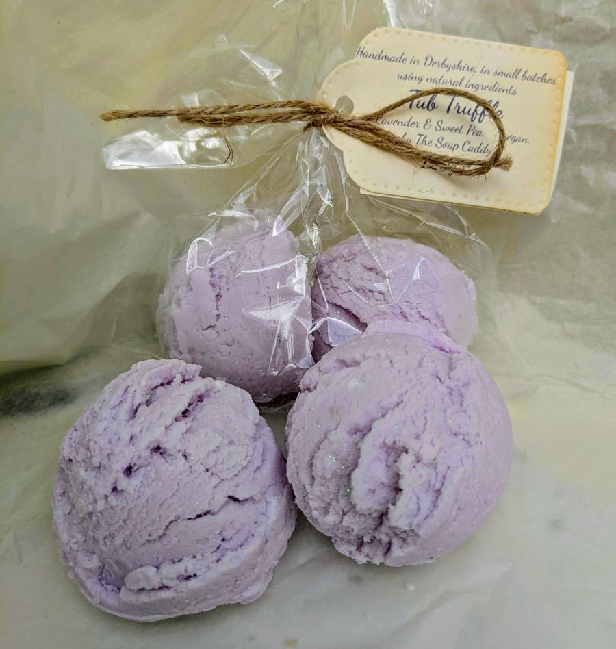 Bath Melts(Tub truffles) Lavender & Sweet Pea- 90g. Vegan.