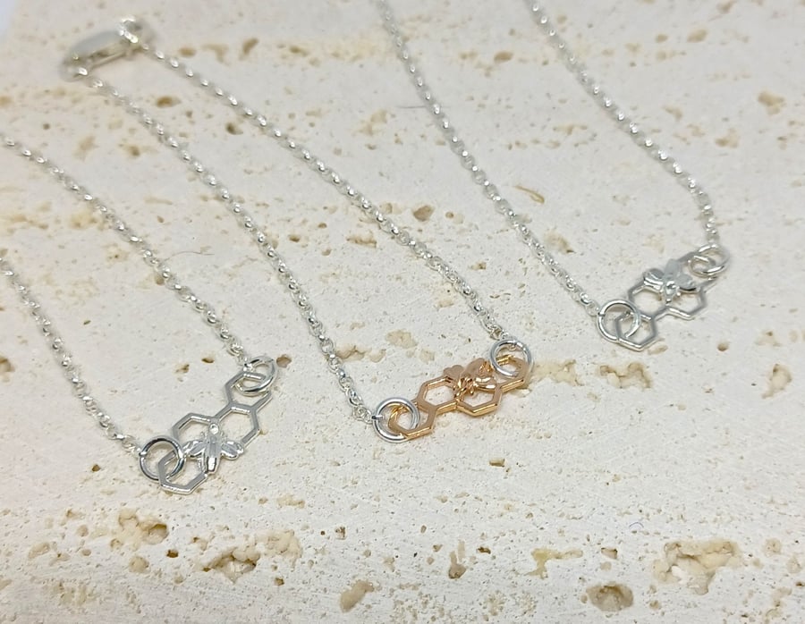 Sterling Silver Bee Bracelet, Delicate Nature-Inspired Jewellery, Perfect Gift f