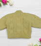 Hand Knitted Lemon Yellow Baby Cardigan 0 to 3 Months Teddy Button Sweater - Image 9