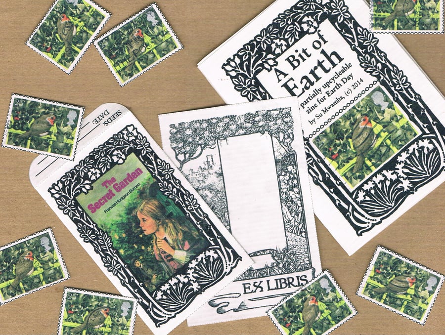 AN UPCYCLEABLE ZINE for Earth Day, Secret Garden, vintage illustrations, classic
