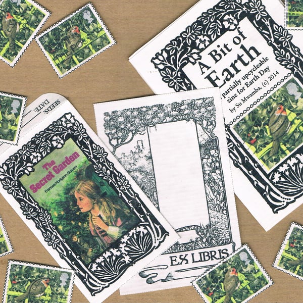 AN UPCYCLEABLE ZINE for Earth Day, Secret Garden, vintage illustrations, classic
