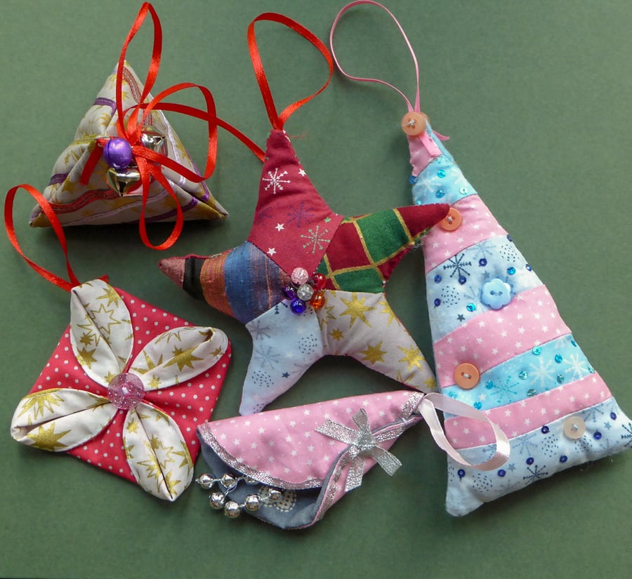  Tree Decoration Pack - Stitched Textiles