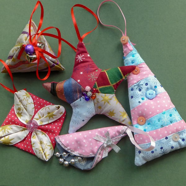  Tree Decoration Pack - Stitched Textiles