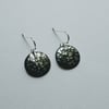 Sterling Silver Blackwave Round Domed Earrings, Oxidised