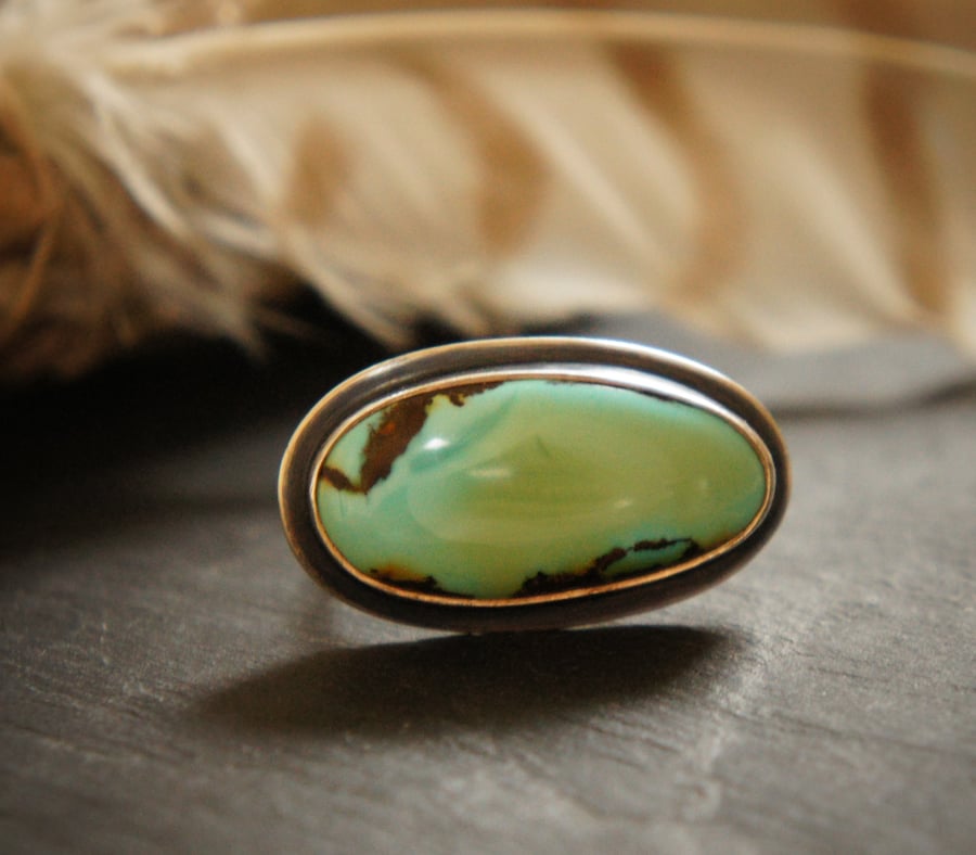 Simple Turquoise and Sterling Silver Ring