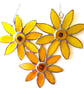 Sunflower Stained Glass Suncatcher Trio of Flowers Handmade Yellow - Image 5