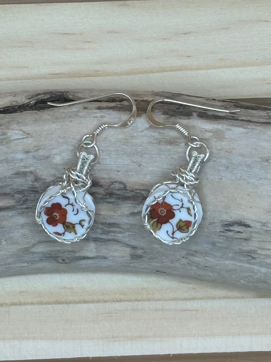 Vintage Pottery Earrings - Made in Scotland