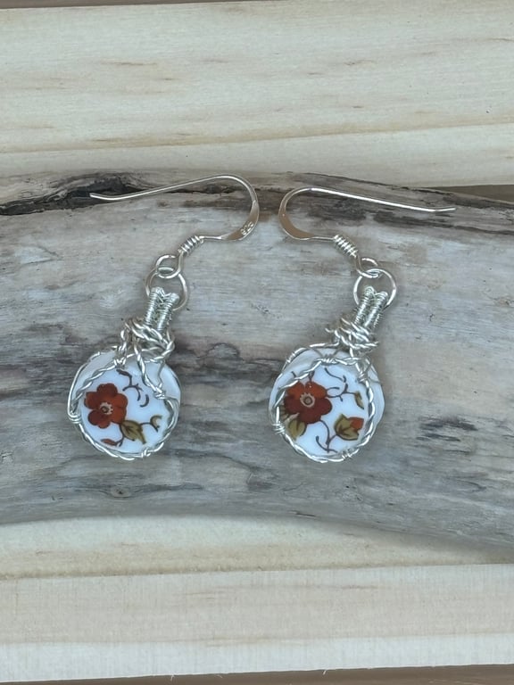 Vintage Pottery Earrings - Made in Scotland