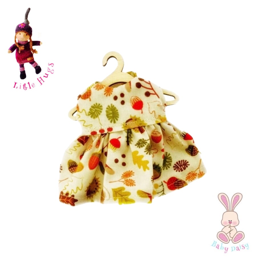 Leaf Print Dress to fit the Little Hugs dolls and Baby Daisy