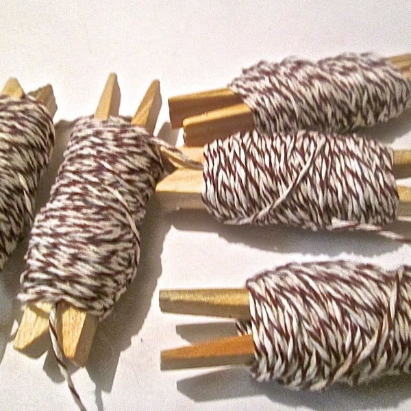 10mts Fine Brown And White Bakers Twine 