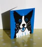 BORDER COLLIE DOG  ON BLUE BLANK CARD - Image 4