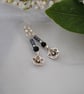 Black & silver flower earrings - Image 1