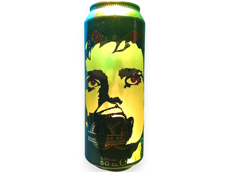 Ian Curtis Beer Can Lantern: Joy Division Pop Art Candle Lamp - Unique Gift!